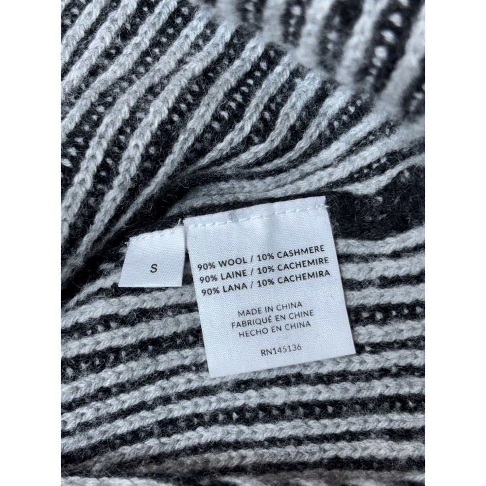 Naadam‎ Wool Cashmere Sweater Dress Small Black Gray Turtleneck Mini Zipper EUC - Picture 7 of 7